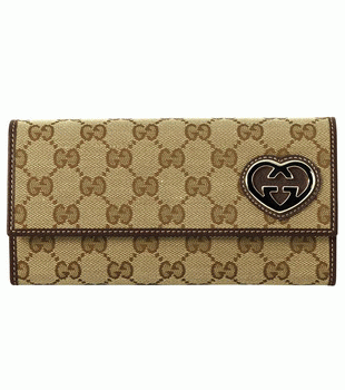 GUCCI/グッチ 2012年春夏LOVELY定番キャンバスGG柄GハートディテールWホック長財布 245728 FAFXG 9643