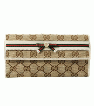 GUCCI/グッチ -MAYFAIR定番キャンバスGG柄Gディテールシグネチャーウェブ2つ折り長財布 256933 FFKPG 8420