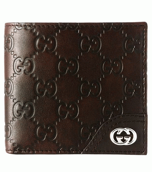 GUCCI/グッチ 2012年春夏MEN NEW BRITTグッチシマGG柄Gオーナメント2つ折りコンパクト財布 181671 A0V1N 2019