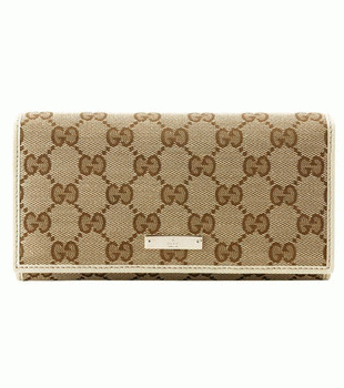 GUCCI/グッチ -METAL BAR定番キャンバスGG柄2つ折り長財布 244946 F40IG 9773