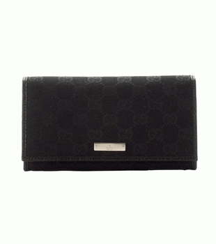 GUCCI/グッチ -METAL BAR定番キャンバス柄2つ折り長財布 244946 F40IR 1000