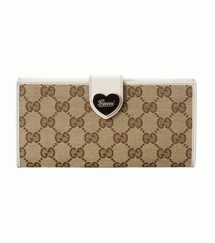 GUCCI/グッチ 2012年春夏HEART定番キャンバスGG柄ハートディテール付きWホック長財布 203550 FFPAG 9761