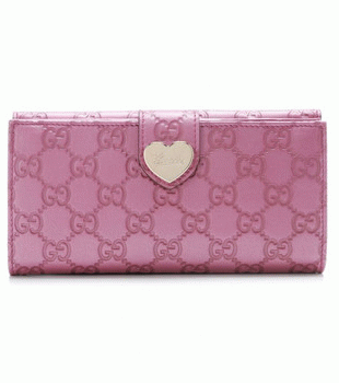 GUCCI/グッチ 2012年春夏新作HEARTグッチシマGG柄ハートディテール2つ折りフラップ長財布 203550 AHB1G 5517