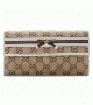 GUCCI/グッチ 2012年春夏新作MAYFAIRボウリボン2つ折り長財布 256998 FFKPG 8420