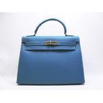 HERMES（エルメス）ケリー32（外縫い）C刻/ﾌﾞﾙｰｼﾞｰﾝ/S金具