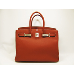 HERMES（エルメス）バーキン35 O刻/ﾌﾞﾘｯｸ×ｵﾚﾝｼﾞ/S金