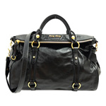 ミュウミュウ MIUMIU ハンドバッグ 2WAY ショルダーバッグ レザー ブ...