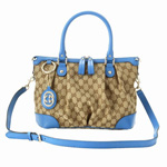 GUCCI/グッチ SUKEY定番キャンバスGG柄Gチャーム付きミディアムトート...