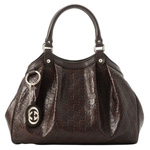 GUCCI/グッチ 2012年春夏SUKEYグッチシマGG柄Gチャーム付きミディ...