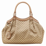 GUCCI/グッチ SUKEYディアマンテ柄Gチャーム付きミディアムトートバッグ...