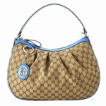 GUCCI/グッチ SUKEY定番キャンバスGG柄Gチャーム付きワンショルダーバ...