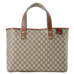 GUCCI/グッチ 2012年春夏定番キャンバスGG柄ウェビングタグ付きトートバ...