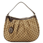 GUCCI/グッチ 2012年春夏SUKEY定番キャンバスGG柄ロゴチャーム付き...