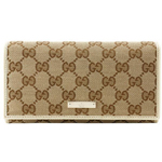 GUCCI/グッチ -METAL BAR定番キャンバスGG柄2つ折り長財布 24...