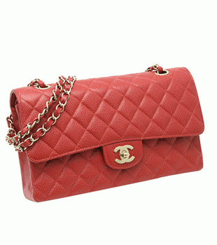 CHANEL シャネルキャビアスキンWフラップマトラッセチェーンショルダーA01112レッド赤ゴールド金具定番25.5cm