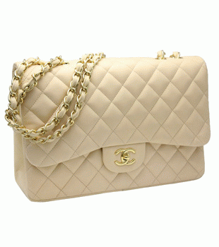 CHANEL シャネルラムスキンジャンボマトラッセ30cmチェーンショルダーバッグベージュ