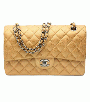 CHANEL シャネルマトラッセキャビアスキンWフラップチェ-ンショルダ-バッグカッパ-ゴ-ルド(COPPERGOLD)シルバ-金具A01112