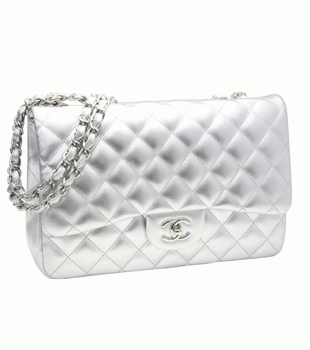 CHANEL シャネルメタリックラムスキンジャンボマトラッセ30cmA28600チェーンショルダーバッグシルバーデカマトラッセ
