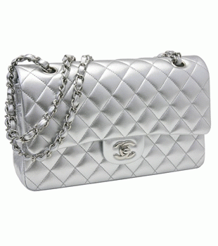 CHANEL シャネルメタリックラムスキンWフラップマトラッセチェーンショルダーバッグ定番シルバー