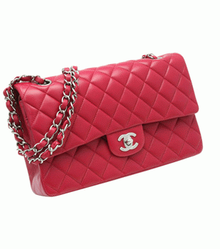 CHANEL シャネルラムスキンマトラッセチェーンショルダーバッグ25.5cmA01112チェリーピンク