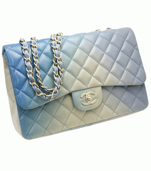 CHANEL シャネルデカマトラッセグラデーションチェーンショルダーバッグマキシブルー系青