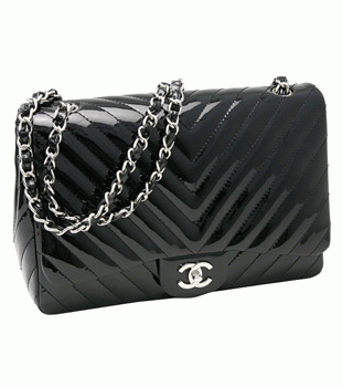 CHANEL シャネルデカマトラッセエナメルチェーンショルダーVステッチ黒ブラック新作