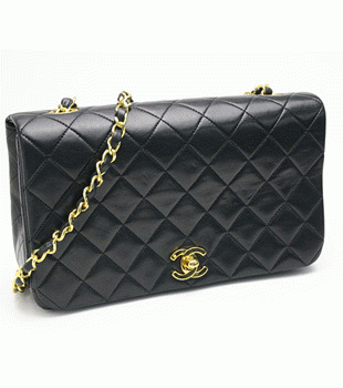 CHANEL シャネルマトラッセチェーンショルダーバッグゴールド金具黒ブラックラムスキン