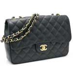 CHANEL シャネルキャビアスキンデカマトラッセ30cmチェーンショルダーバッ...