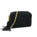 CHANEL シャネルフリンジ付マトラッセショルダーバッグブラック黒スエード斜め...