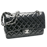 CHANEL シャネルパテントWフラップマトラッセエナメルチェーンショルダーバッ...