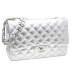 CHANEL シャネルメタリックラムスキンジャンボマトラッセ30cmA28600...