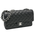 CHANEL シャネルキャビアスキンWフラップマトラッセショルダーバッグ定番25...