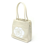 CHANEL シャネルカメリアトートバッグA20856ベージュ×ホワイト×ゴール...