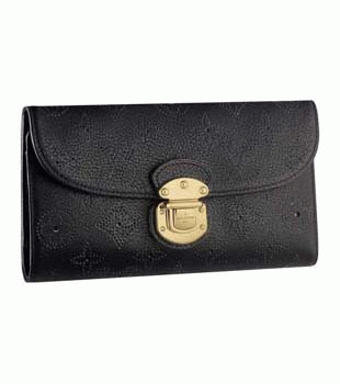 (LOUIS VUITTON)ルイヴィトン財布コピー マヒナ ポルトフォイユアメリア ノワールアルジャン M58074