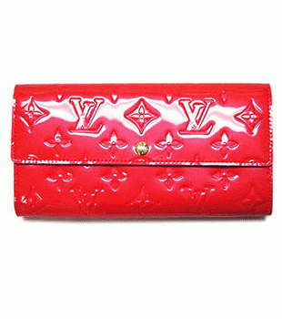 ルイヴィトン LOUISVUITTON ヴィトン ヴェルニ LV 財布 ファスナー長札 長財布 ポルトフォイユサラ ルージュグルナディーヌ M91739