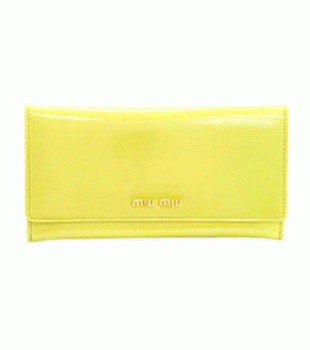 ミュウミュウ MIU MIU 長財布 サイフ 財布 さいふ イエロー 5M1143-SPZZOLATO-LIMONE