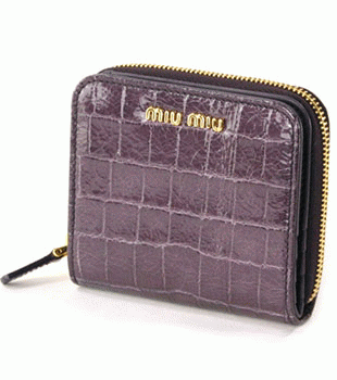 ミュウミュウ MIU MIU 二つ折り財布 財布 サイフ ラベンダー 5M0522-ST.COCCO-LUX-LAMPONE