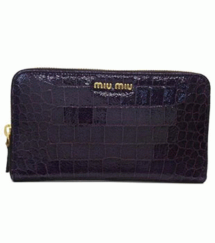 ミュウミュウ MIU MIU ラウンドファスナー式長財布 サイフ 財布 さいふ バイオレット 5M0506-ST-COCCO-LUX-VIOLA