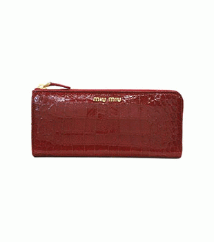 ミュウミュウ MIU MIU ラウンドファスナー式長財布 サイフ 財布 さいふ レッド 5M1183-ST-COCCO-LUX-RUBINO