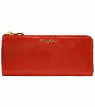 ミュウミュウ MIU MIU ラウンドファスナー式長財布 サイフ 財布 さいふ オレンジ 5M1183-CAPR-BIC-PAPRIKA-CICLAM