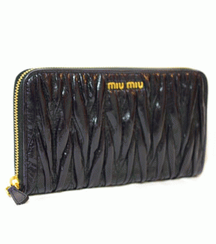 ミュウミュウ MIU MIU 長財布 サイフ 財布 さいふ ダークグレー MIUMIU 
