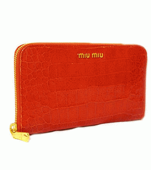 ミュウミュウ MIU MIU ラウンドファスナー式長財布 サイフ 財布 さいふ オレンジ 5M0506-ST-COCCO-LUX-PAPRIKA1