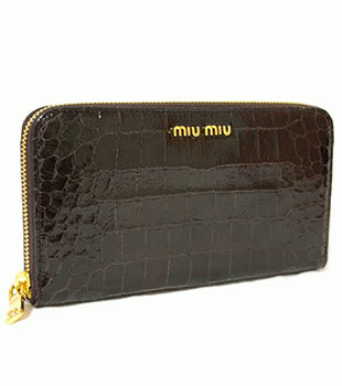 ミュウミュウ MIU MIU ラウンドファスナー式長財布 サイフ 財布 さいふ ダークブラウン 5M0506-ST-COCCO-LUX-MORO 