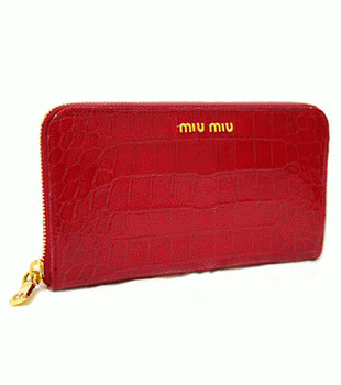 ミュウミュウ MIU MIU ラウンドファスナー式長財布 サイフ 財布 さいふ レッド 5M0506-ST-COCCO-LUX-RUBINO