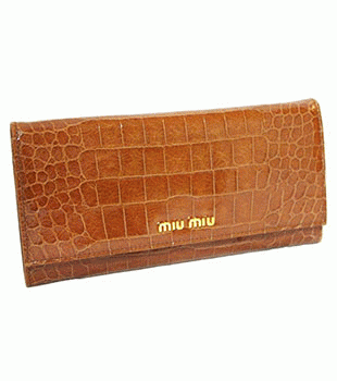 ミュウミュウ MIU MIU 長財布 サイフ 財布 さいふ ブラウン 5M1109-ST-COCCO-LUX-TABACCO