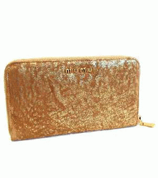 ミュウミュウ MIU MIU 長財布 サイフ 財布 さいふ ブラウン×ラメゴールド 5M0506 NAPPA BORCHIE 1 ORO