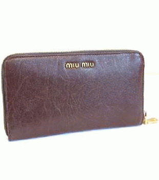 ミュウミュウ MIU MIU 長財布 サイフ 財布 さいふ ダークブラウン 5M0506 NAPPA BORCHIE 1 PIETRA 