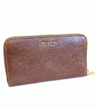 ミュウミュウ MIU MIU 長財布 サイフ 財布 さいふ ブラウン 5M0506 NAPPA BORCHIE 1 TERRA
