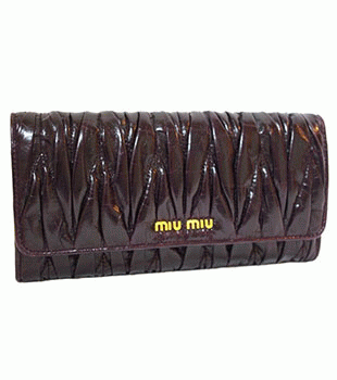 ミュウミュウ MIU MIU 長財布 サイフ 財布 さいふ ダークパープル MIUMIU 5M1109 MATELASSE LUX MOSTO