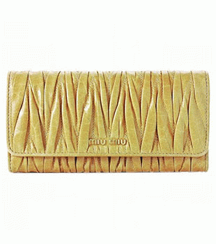 ミュウミュウ MIU MIU 長財布 サイフ 財布 さいふ イエロー 5M1109-MATELASSE-LUX-GINESTRA